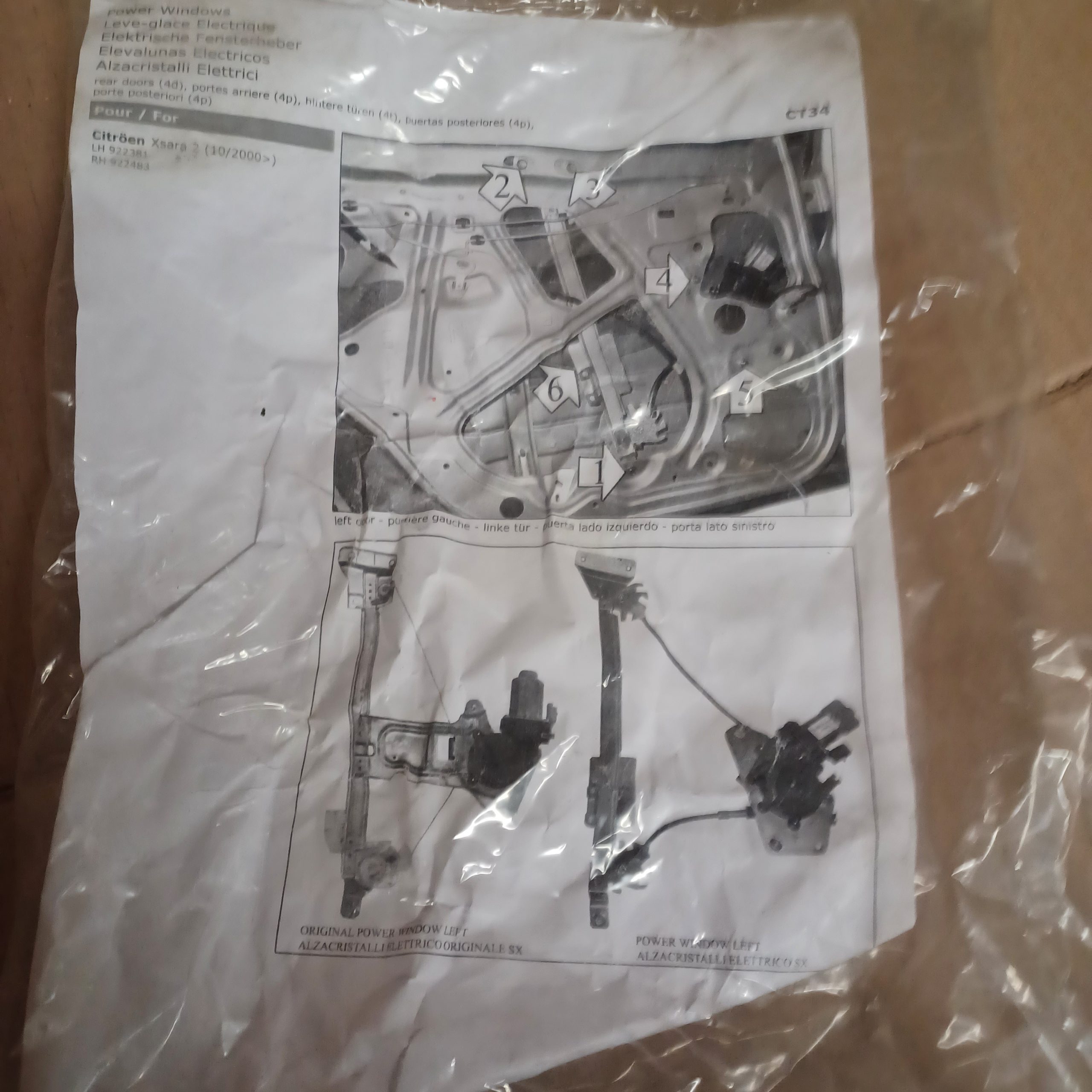 Lève-vitre arrière gauche Citroen xsara 5 portes Arrivages Auto Pieces