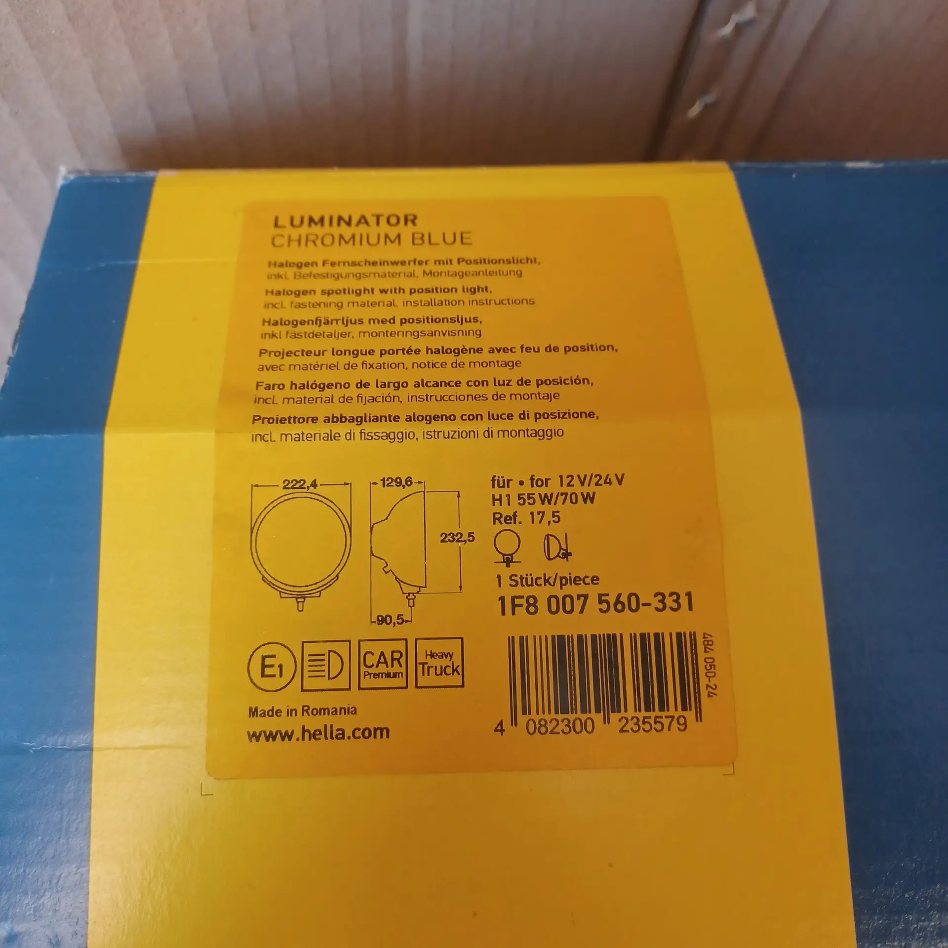 Projecteur Luminator Chromium Blue Oscars 22,2cm 24v 12v longue portée Arrivages Auto Pieces