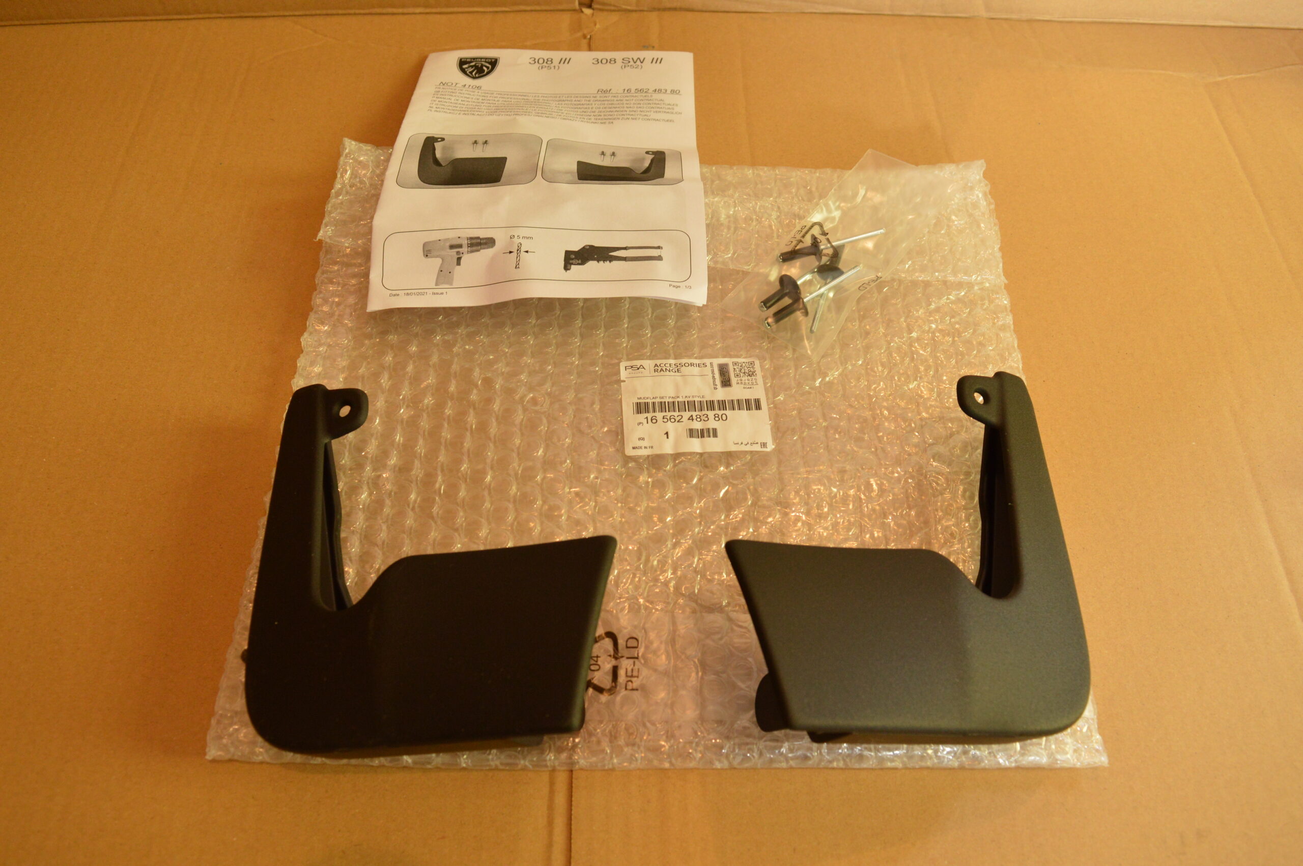 Jeu de 2 bavettes AVANT Peugeot 308 III 308 III SW 2021-… 1656248380 OEM Arrivages Auto Pieces