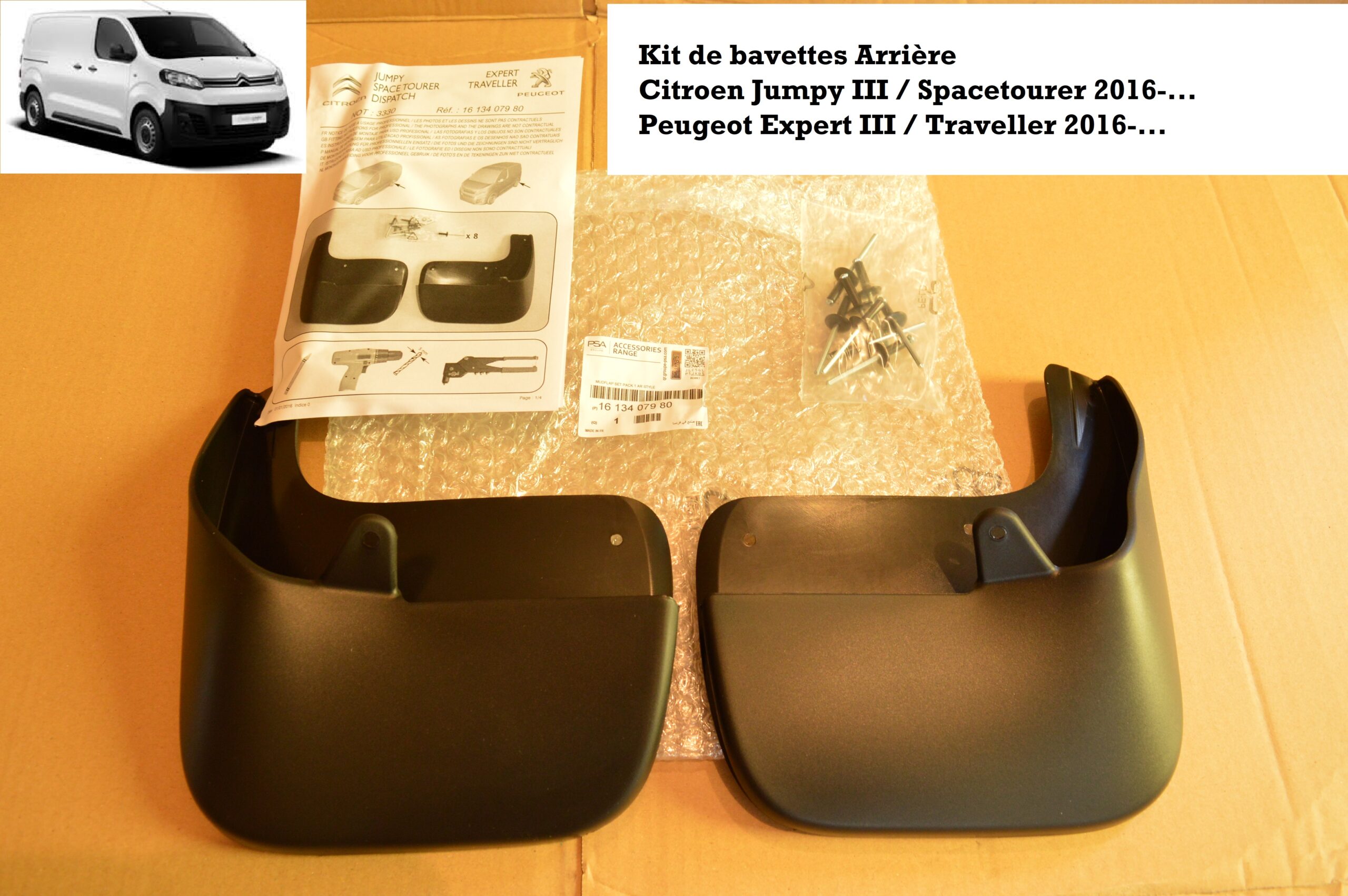 DSC_0046.1 Jeu de bavettes Arrière Citroen Jumpy III Spacetourer Peugeot Expert III Traveller 2016-… 1613407980 OEM Arrivages Auto Pieces