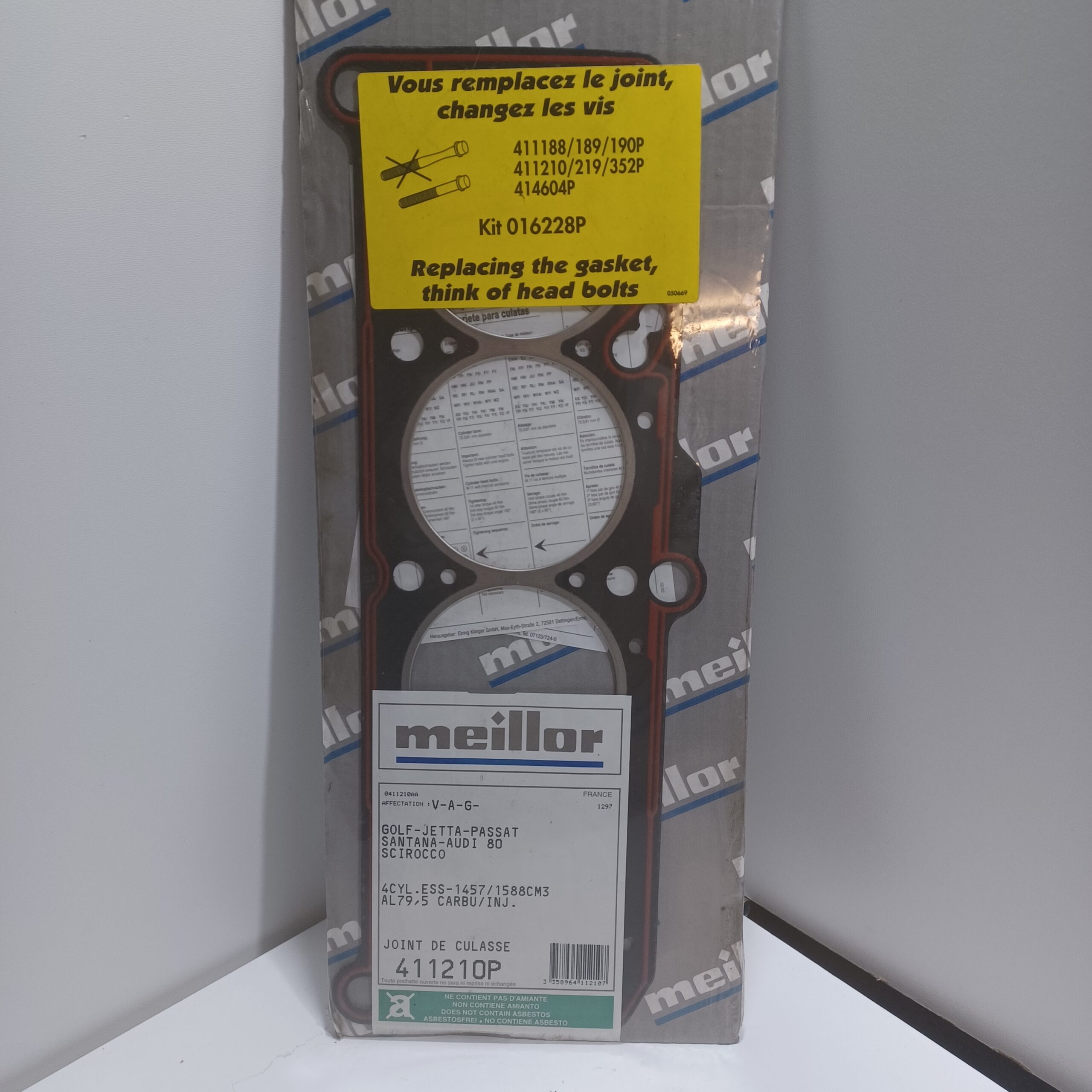 B (114) Joint de culasse Audi 80 B1 B2 1.6 VW Golf I 1.6 1.8 GTI Scirocco 1.6 Passat B1 B2 1.6 Arrivages Auto Pieces