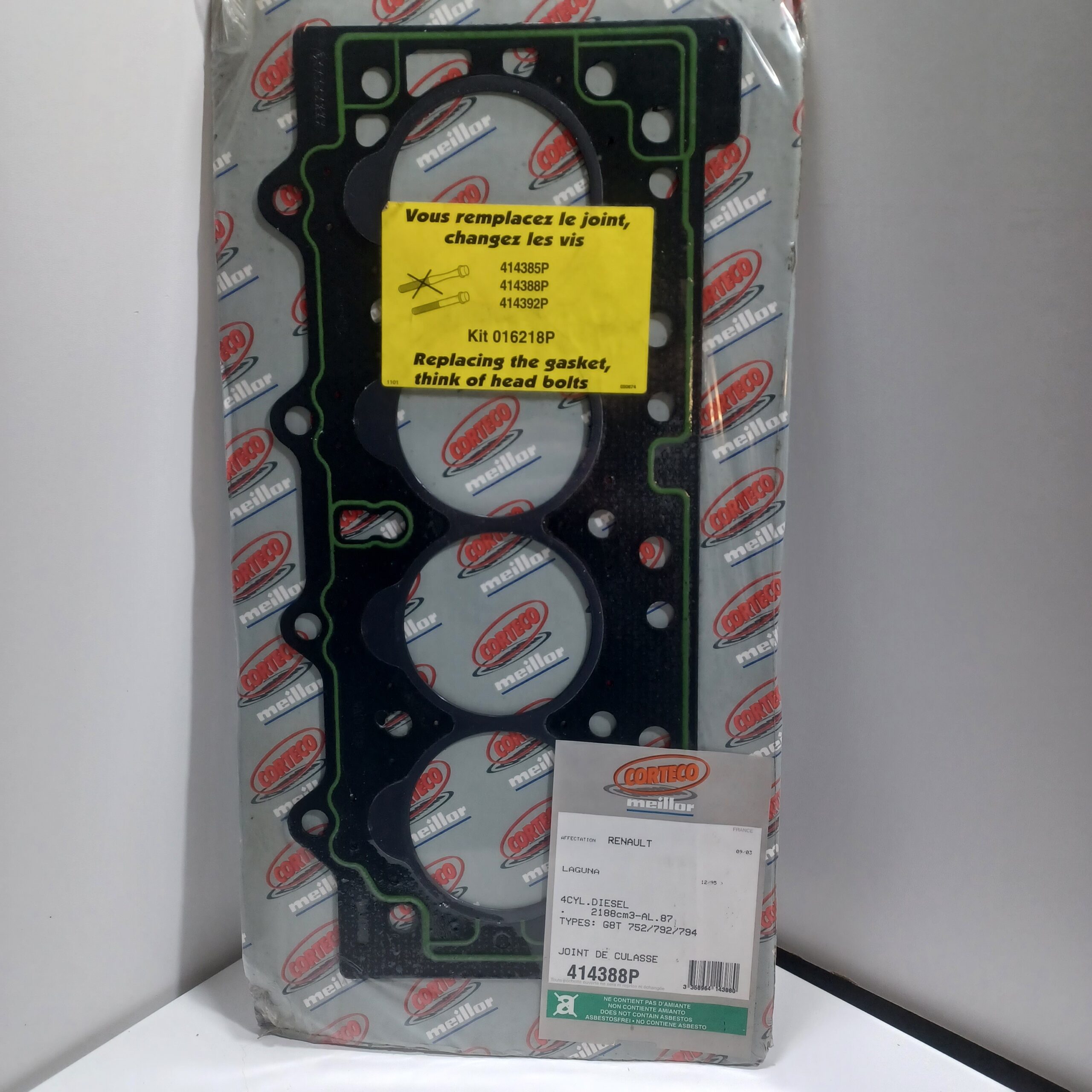 Joint de culasse Renault Laguna I 2.2 D épaisseur 1,75mm Arrivages Auto Pieces