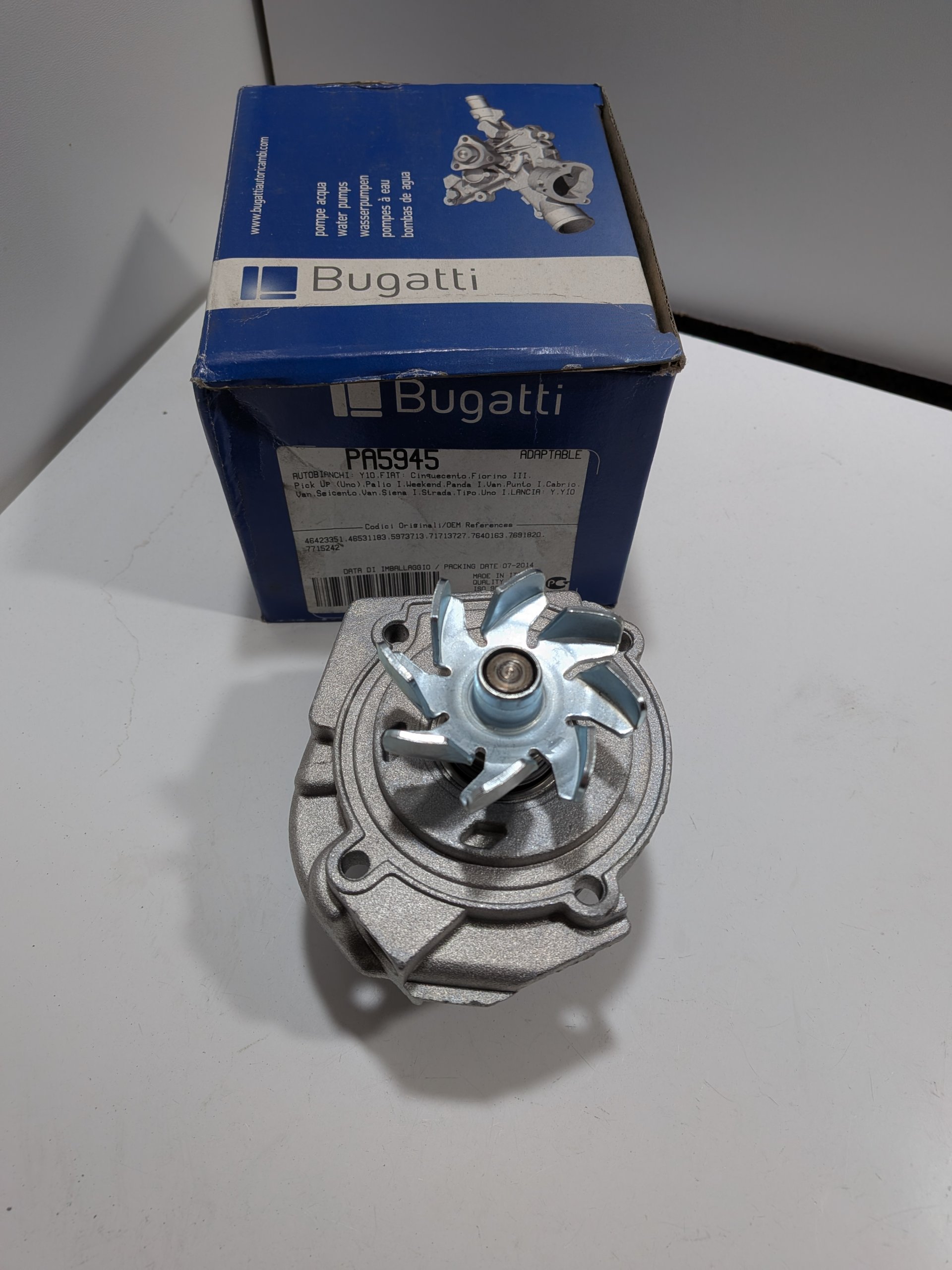 Pompe à eau Fiat Panda I 750 1000 1100 Uno 1.0 1.1 Y10 1.0 1.1 Neuf Bugatti Arrivages Auto Pieces