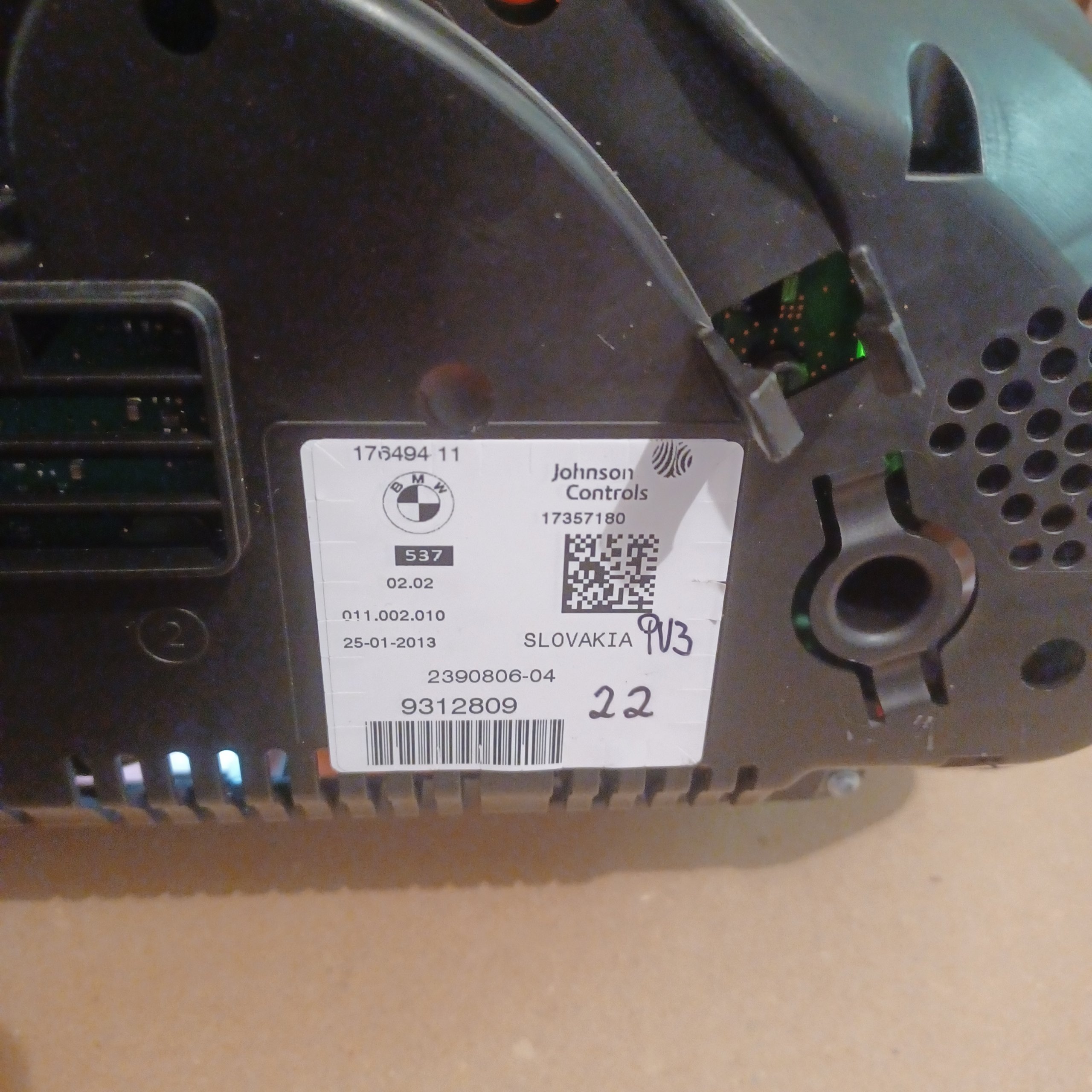 Compteur Origine BMW Johnson Controls 176494-11 17357180 2390806-04 9312809 Arrivages Auto Pieces