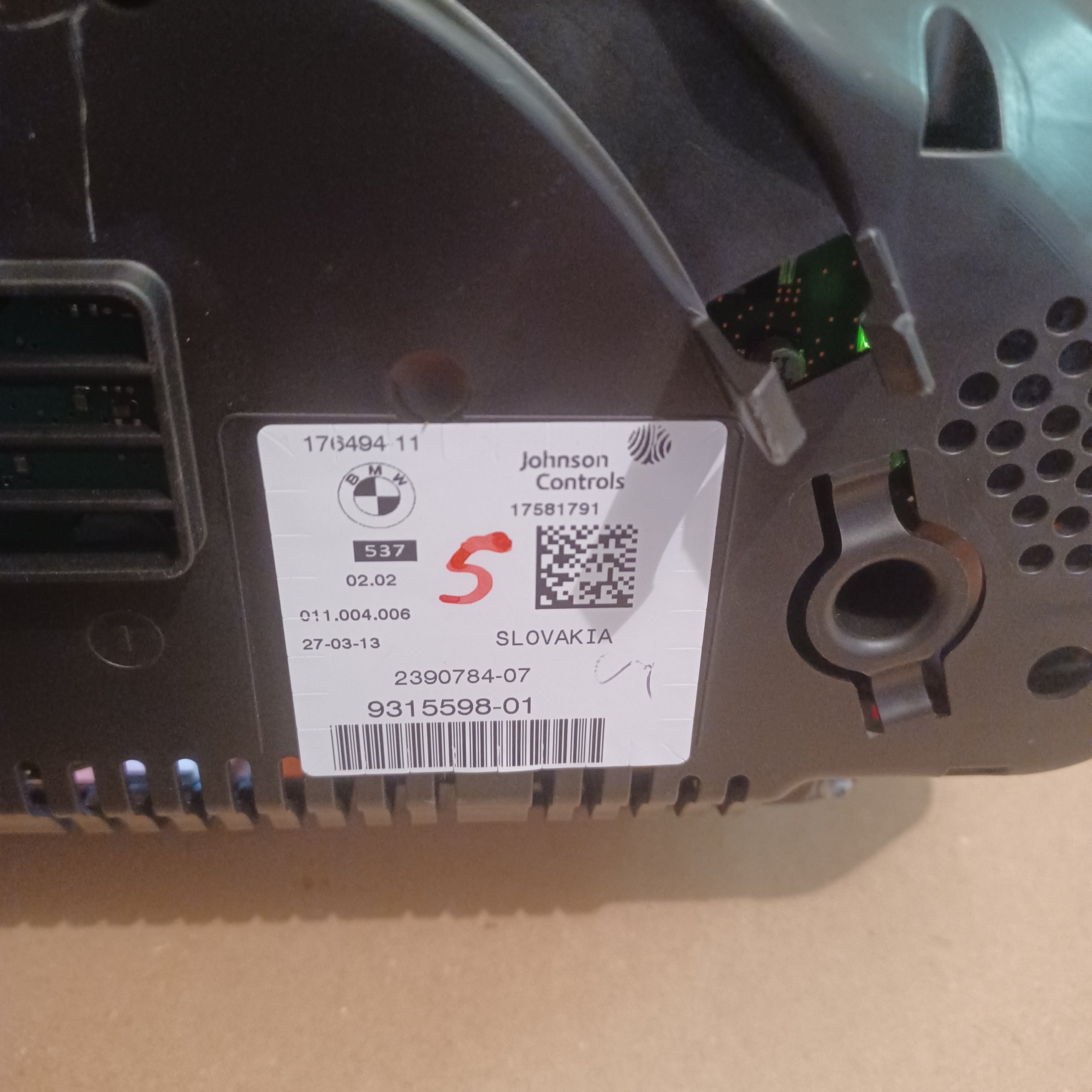 Compteur Origine BMW Johnson Controls 176494-11 17581791 2390784-07 9315598-01 Arrivages Auto Pieces