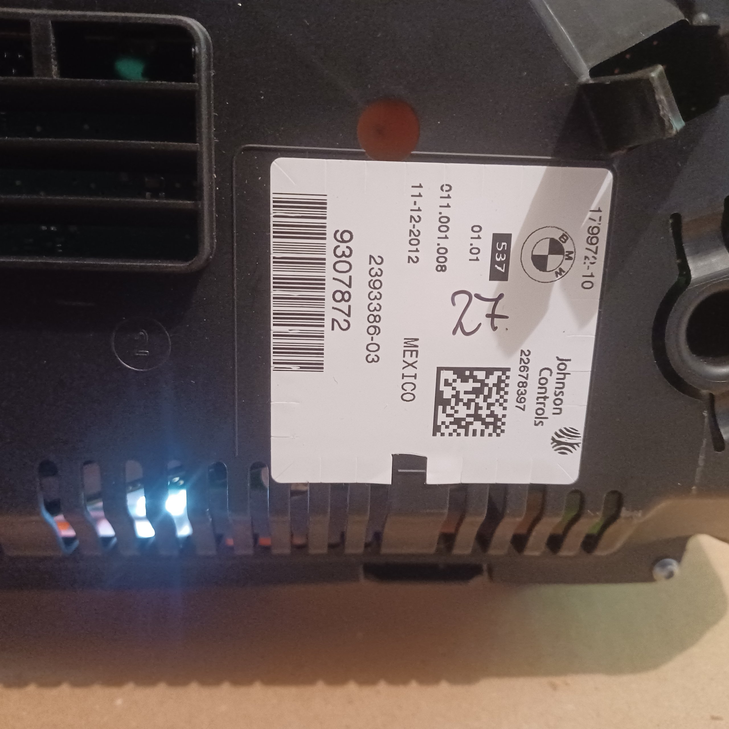 Compteur Origine BMW Johnson Controls 179972-10 22678397 2393386-03 9307872 Arrivages Auto Pieces