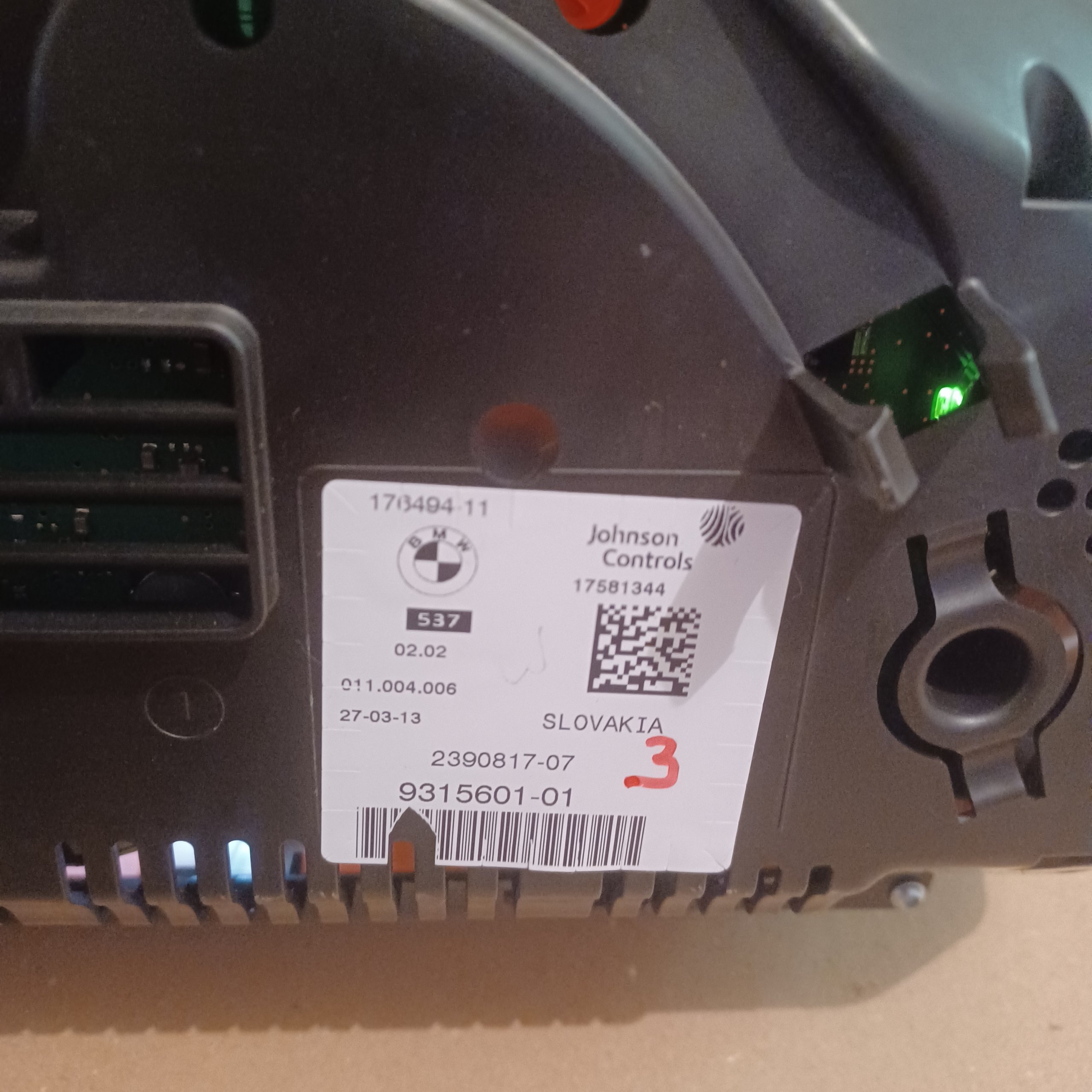 Compteur Origine BMW Johnson Controls 176494-11 17581344 2390817-07 9315601-01 Arrivages Auto Pieces