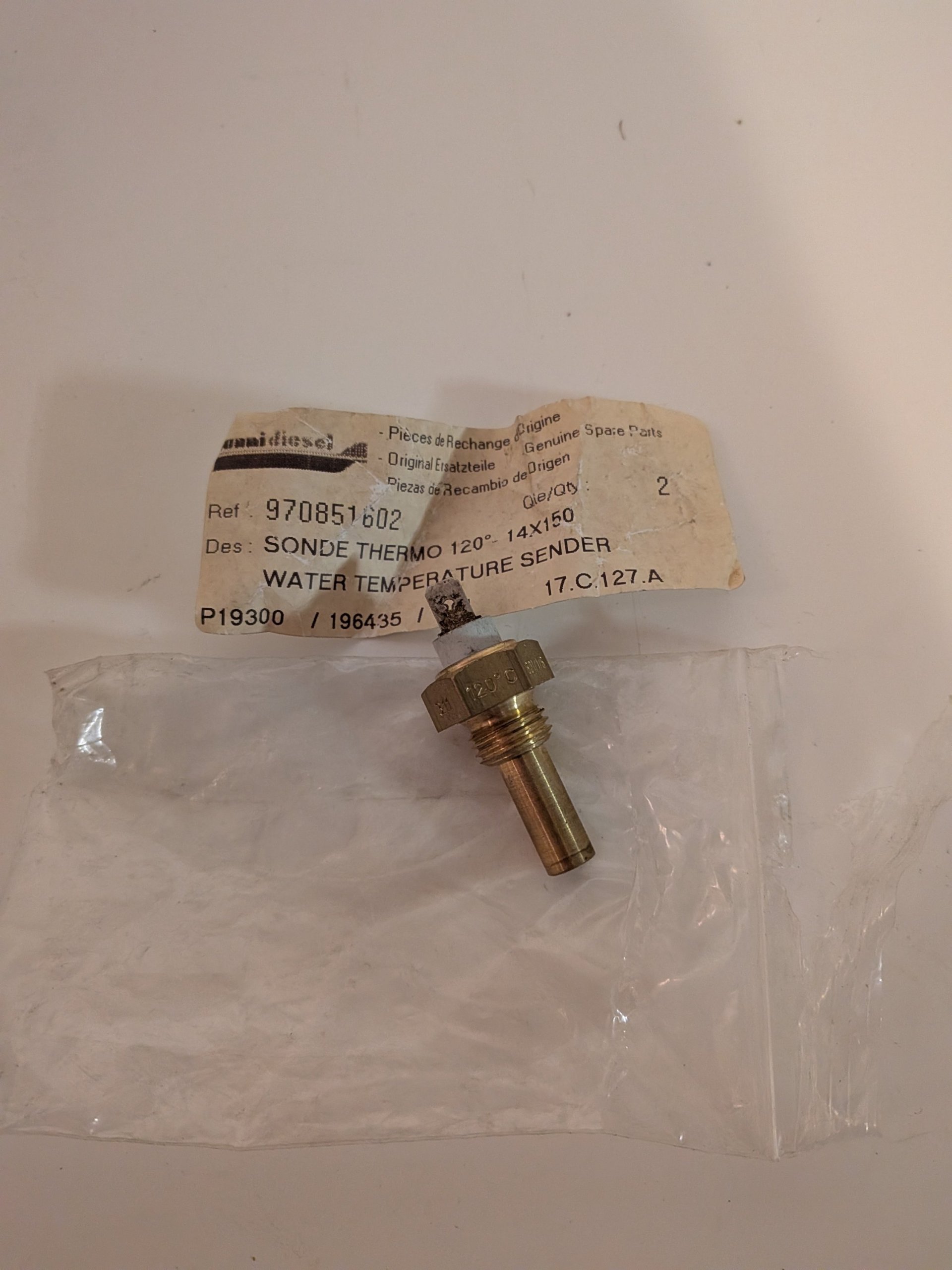 Thermostat Nanni diesel inox 82° 3.100HE, 3.110HE, 4.150HE, 4.190HE Arrivages Auto Pieces